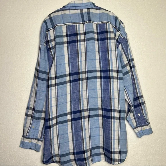 LAUREN RALPH LAUREN Floral & Plaid Linen Shirt size XXL great condition - Picture 7 of 7